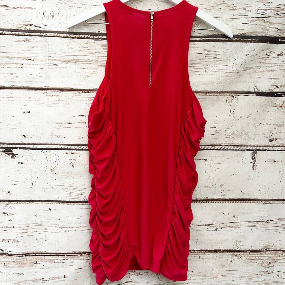 TORRID Red Ruched Side Razorback Tank Top Exposed Zipper Size 2 18-20/2X - Picture 4 of 5